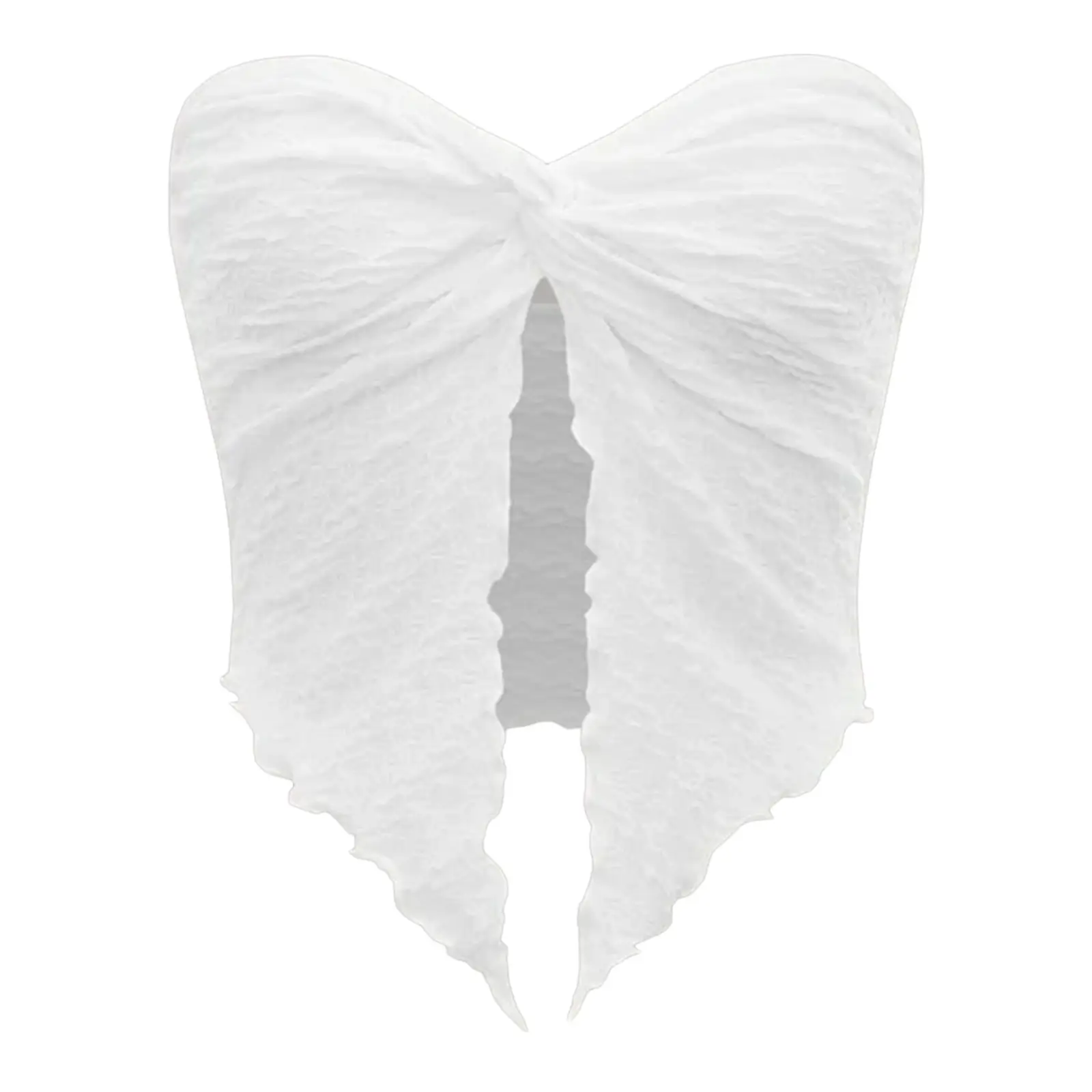 White Pleated Backless Top for Women — feature 8