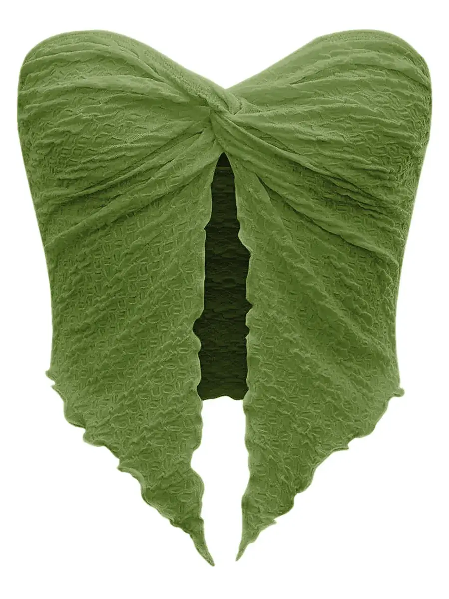 White Pleated Backless Top for Women - Image 5