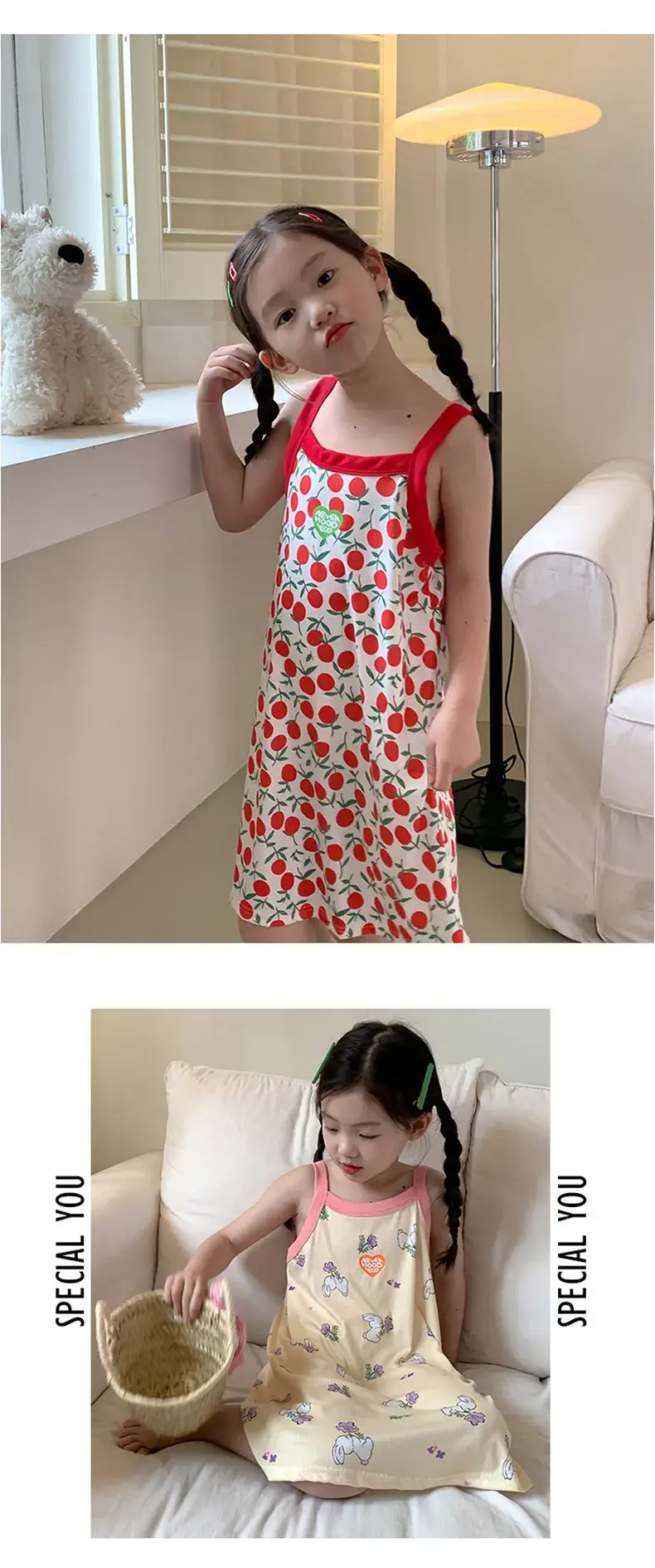 Blue Velvet Girl's Floral Nightgown with Sleeves — feature 7