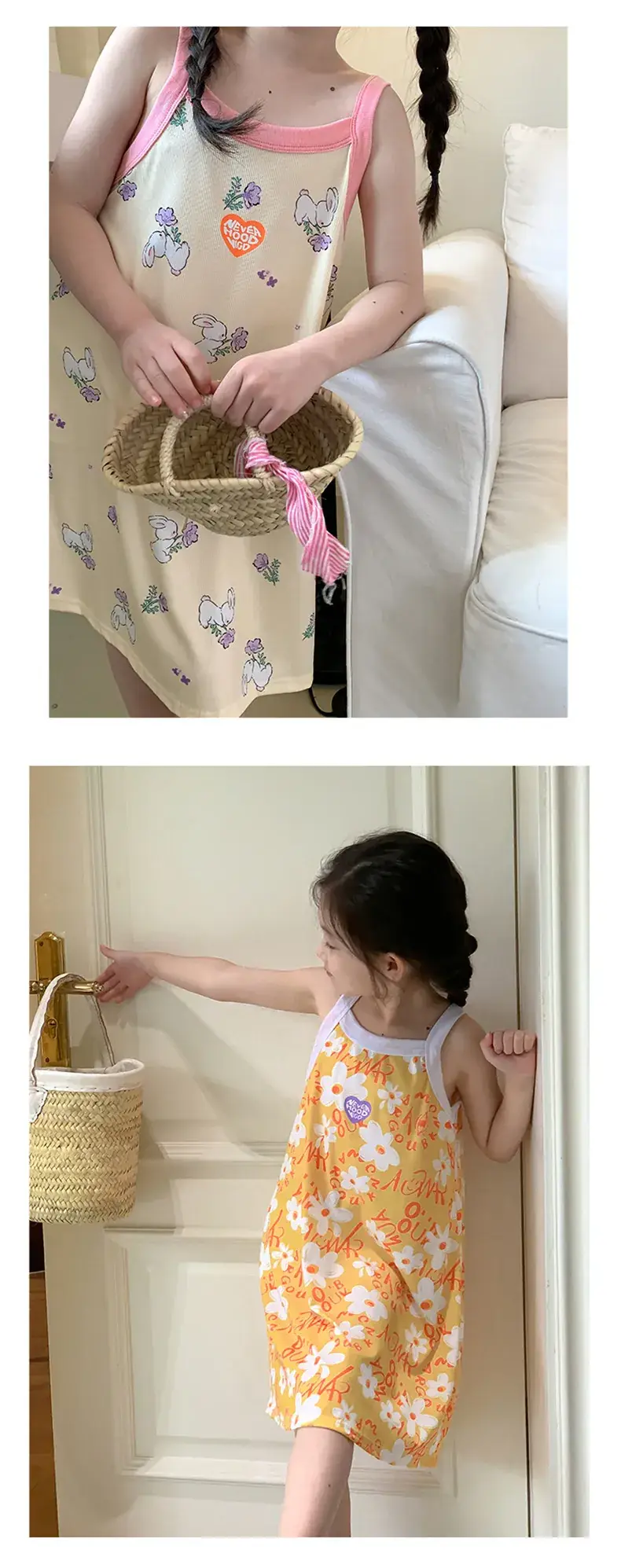 Blue Velvet Girl's Floral Nightgown with Sleeves — feature 8