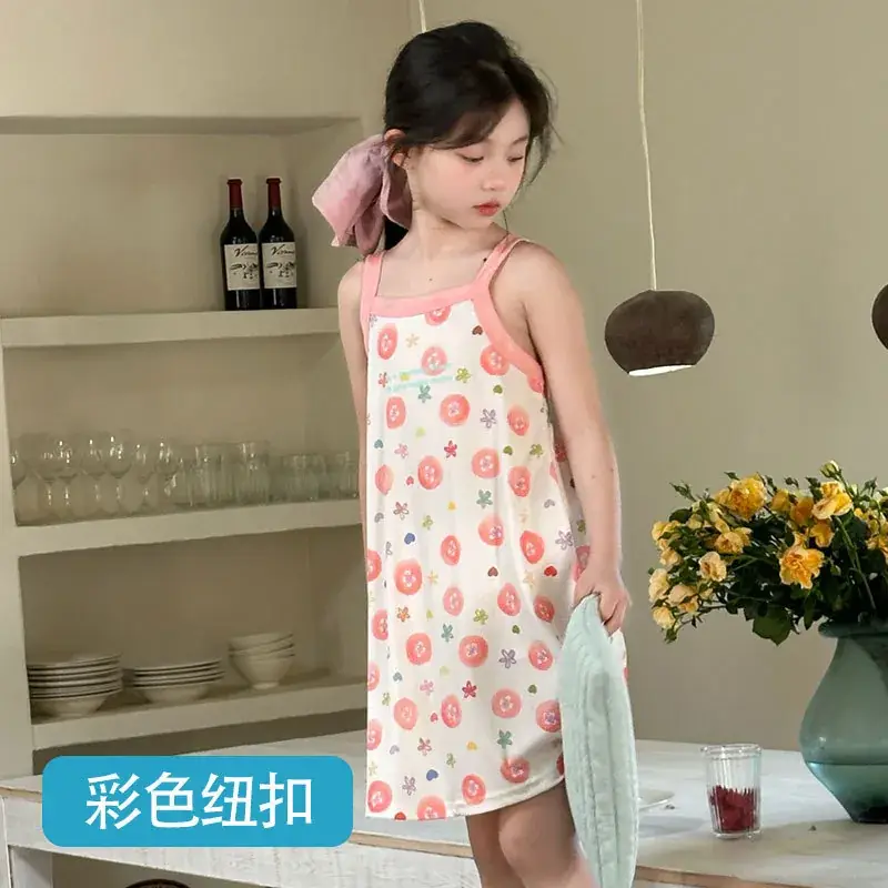 Blue Velvet Girl's Floral Nightgown with Sleeves - Image 5