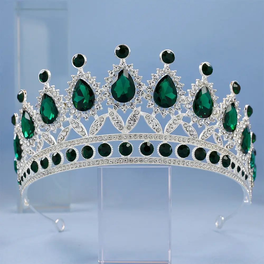 2023 Bridal Crown with Crystal & Red Beads