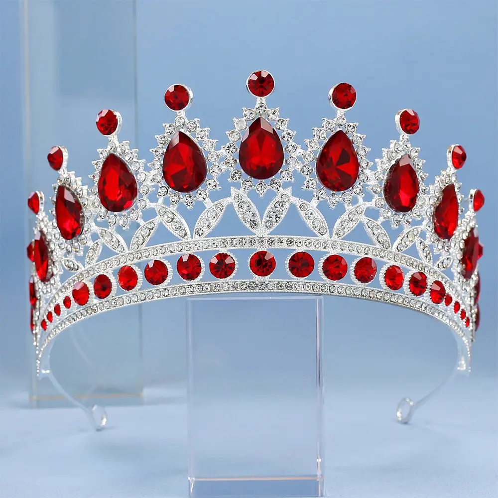 2023 Bridal Crown with Crystal & Red Beads — feature 11