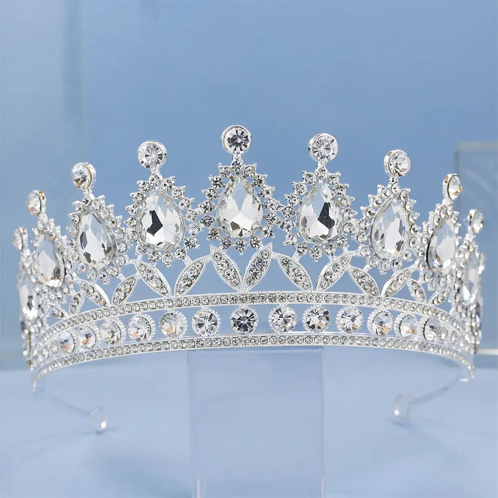 2023 Bridal Crown with Crystal & Red Beads