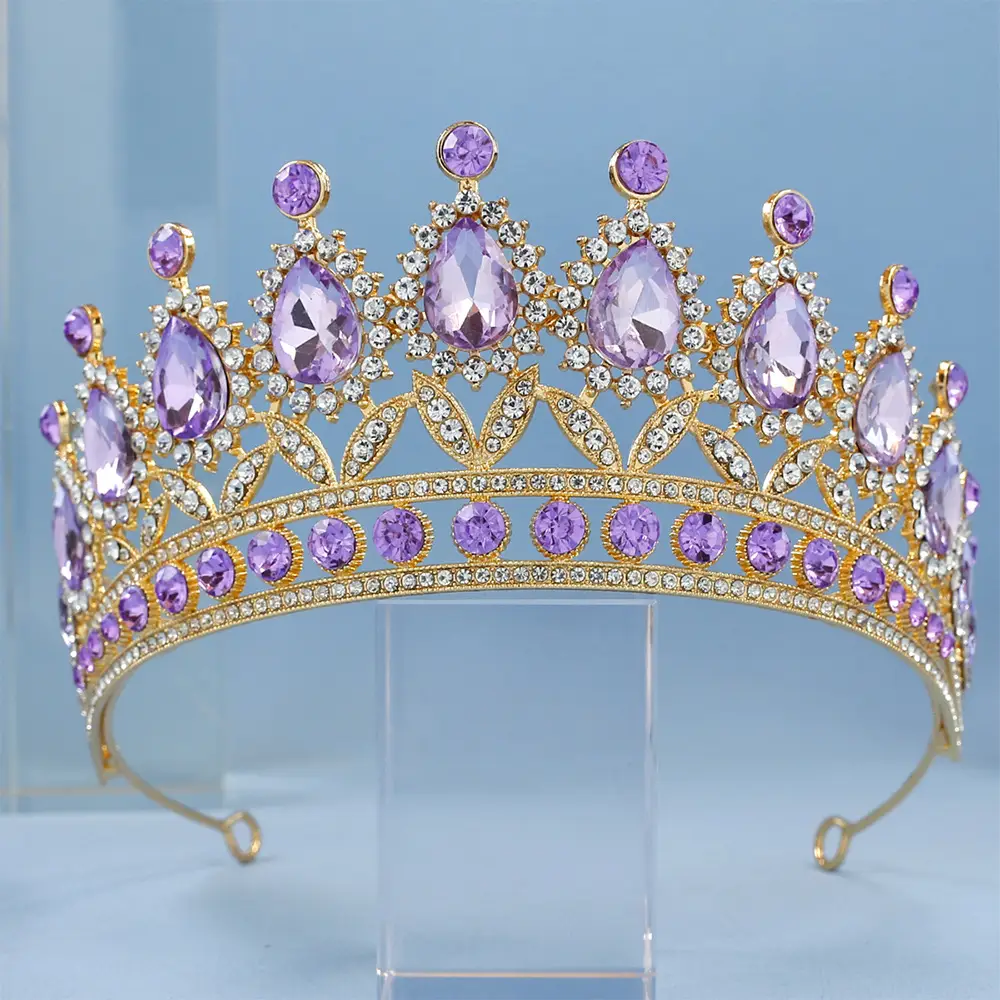 2023 Bridal Crown with Crystal & Red Beads