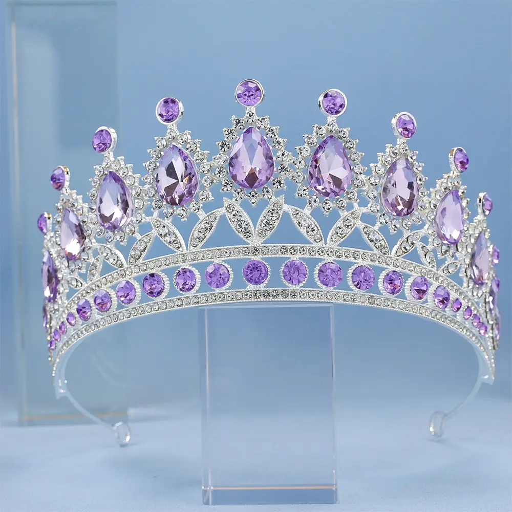2023 Bridal Crown with Crystal & Red Beads