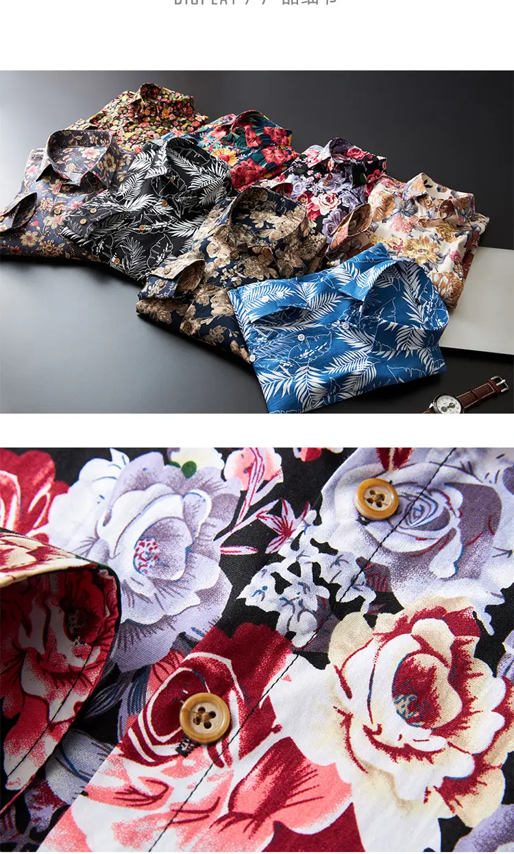 Men's Long Sleeve Floral Shirt 2023 Spring Autumn — feature 13