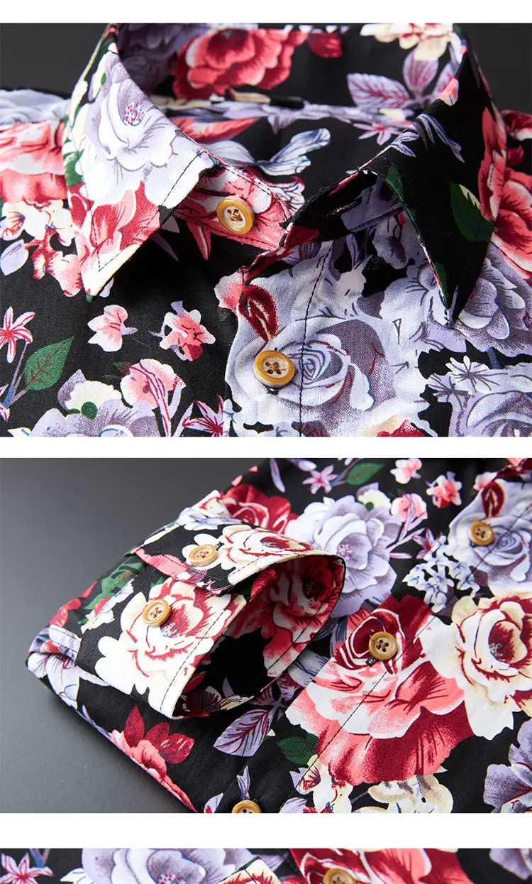 Men's Long Sleeve Floral Shirt 2023 Spring Autumn — feature 14