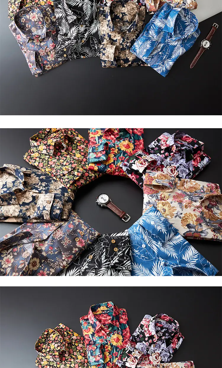 Men's Long Sleeve Floral Shirt 2023 Spring Autumn — feature 5