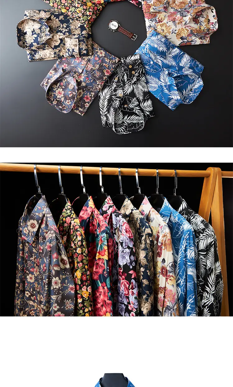 Men's Long Sleeve Floral Shirt 2023 Spring Autumn — feature 6