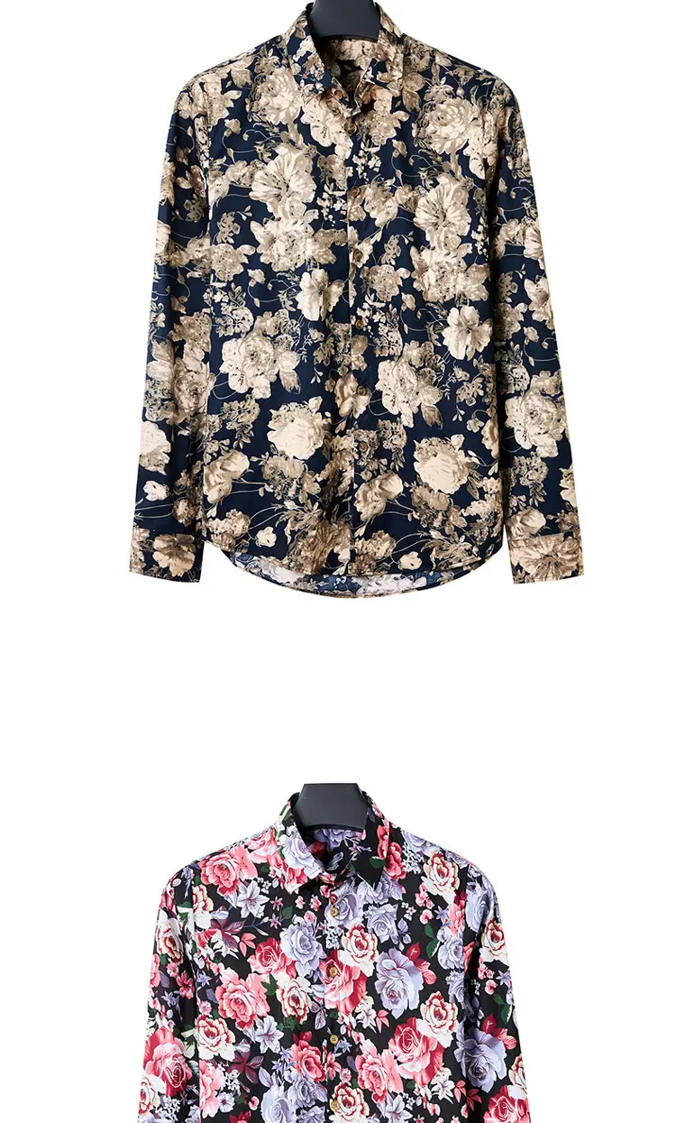 Men's Long Sleeve Floral Shirt 2023 Spring Autumn — feature 9