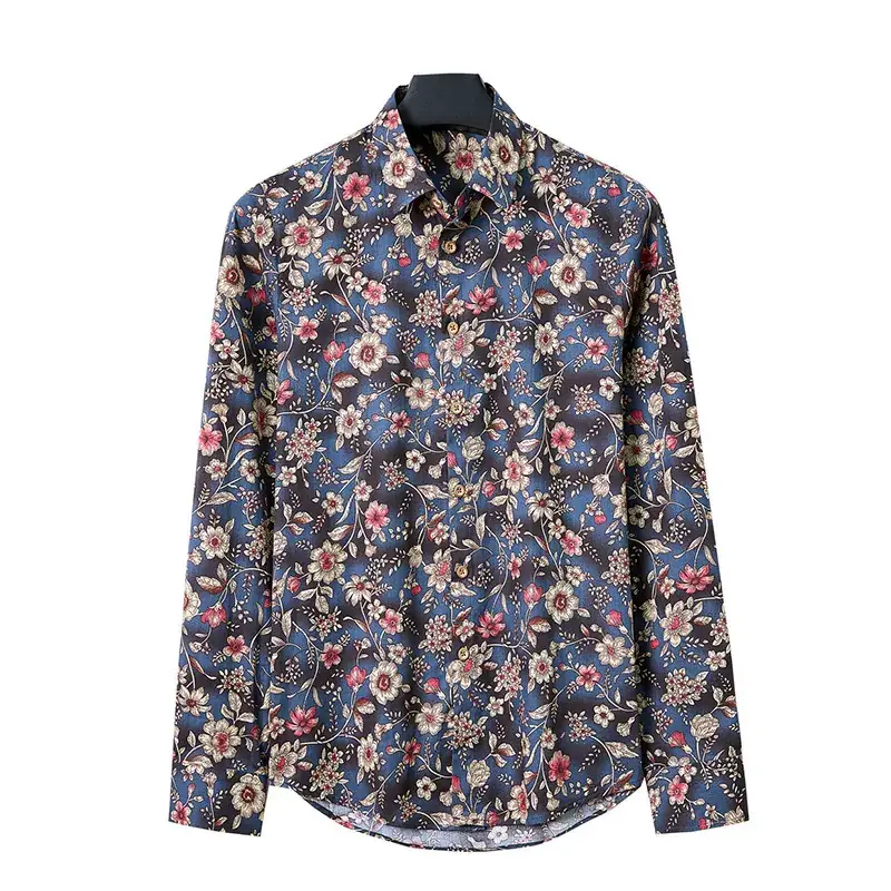 Men's Long Sleeve Floral Shirt 2023 Spring Autumn - Image 4