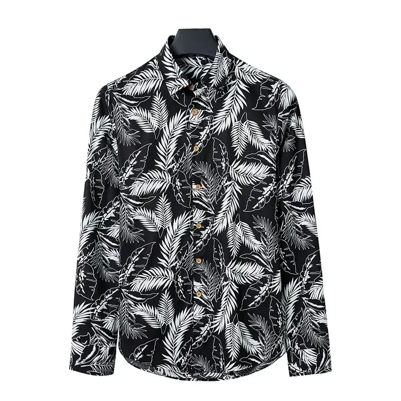 Men's Long Sleeve Floral Shirt 2023 Spring Autumn - Image 7