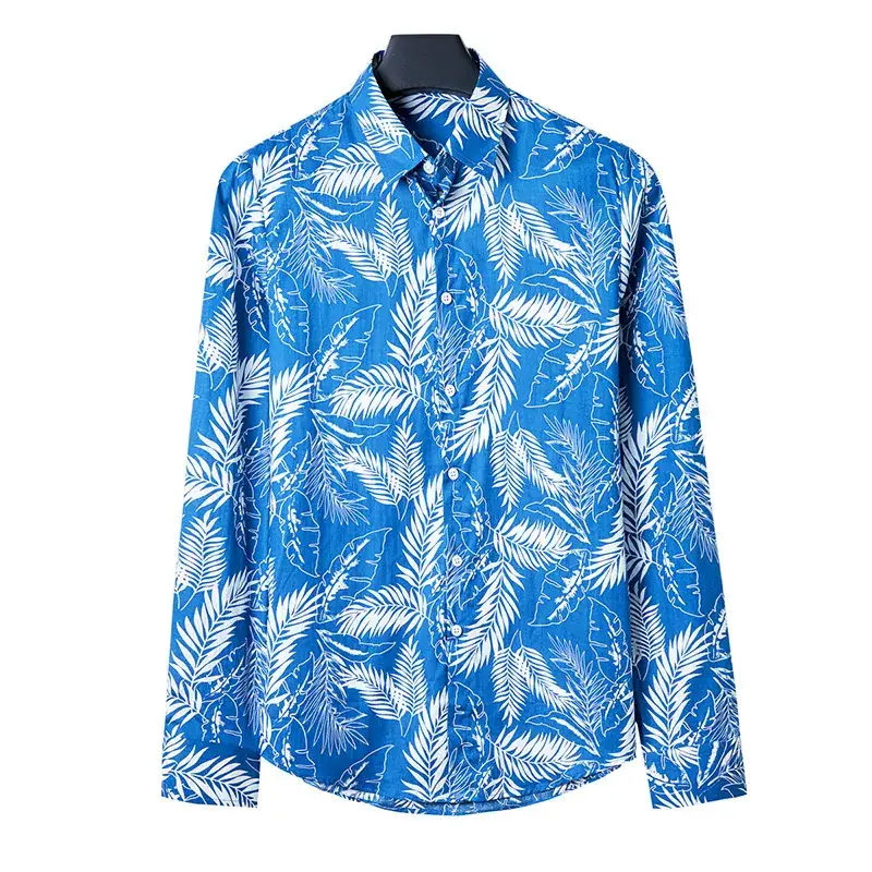 Men's Long Sleeve Floral Shirt 2023 Spring Autumn - Image 8