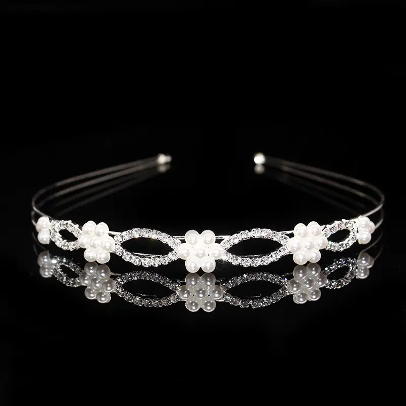 European & American Multi-Layer Pearl Hairband with Rhinestones — feature 12
