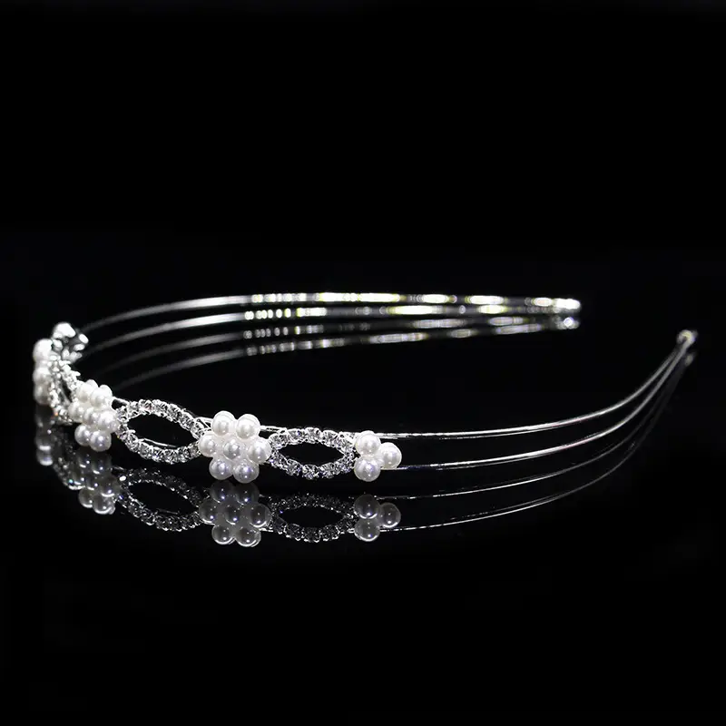 European & American Multi-Layer Pearl Hairband with Rhinestones — feature 13