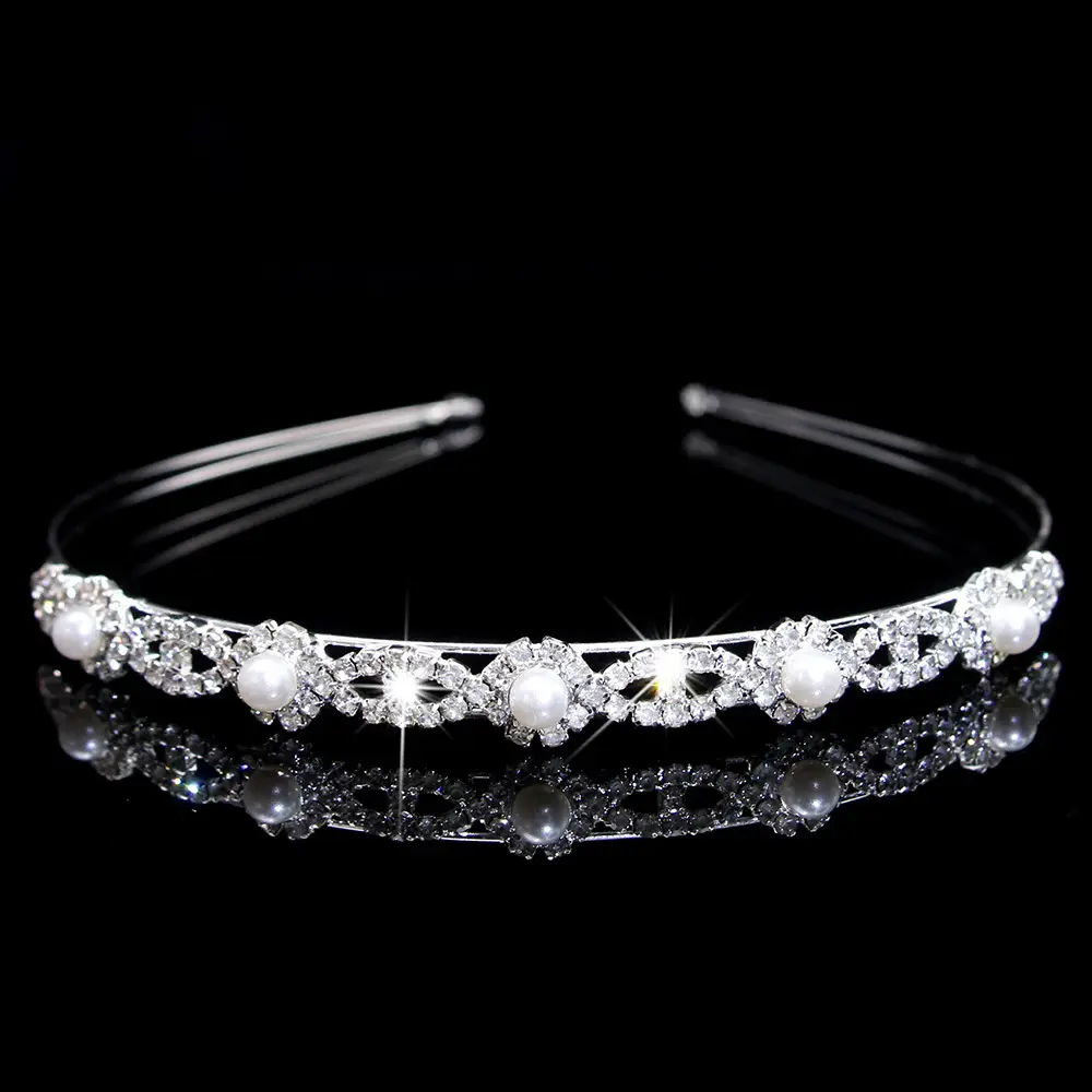 European & American Multi-Layer Pearl Hairband with Rhinestones — feature 23