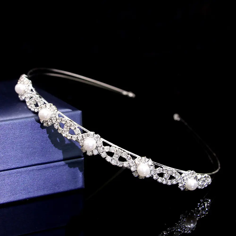European & American Multi-Layer Pearl Hairband with Rhinestones — feature 24
