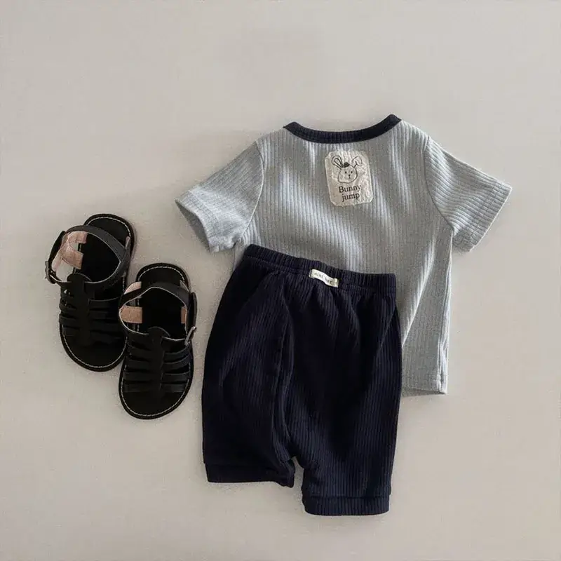 Korean-style Cotton Shorts Set for Boys Girls Summer - Image 5