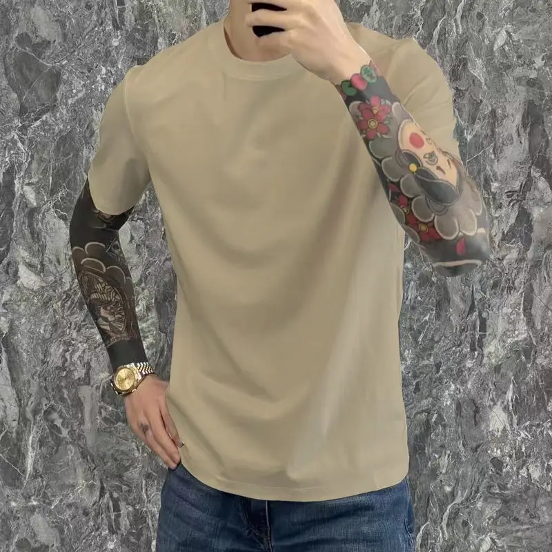 Men Green Short Sleeve T-Shirt Round Neck Casual Wear - Image 10