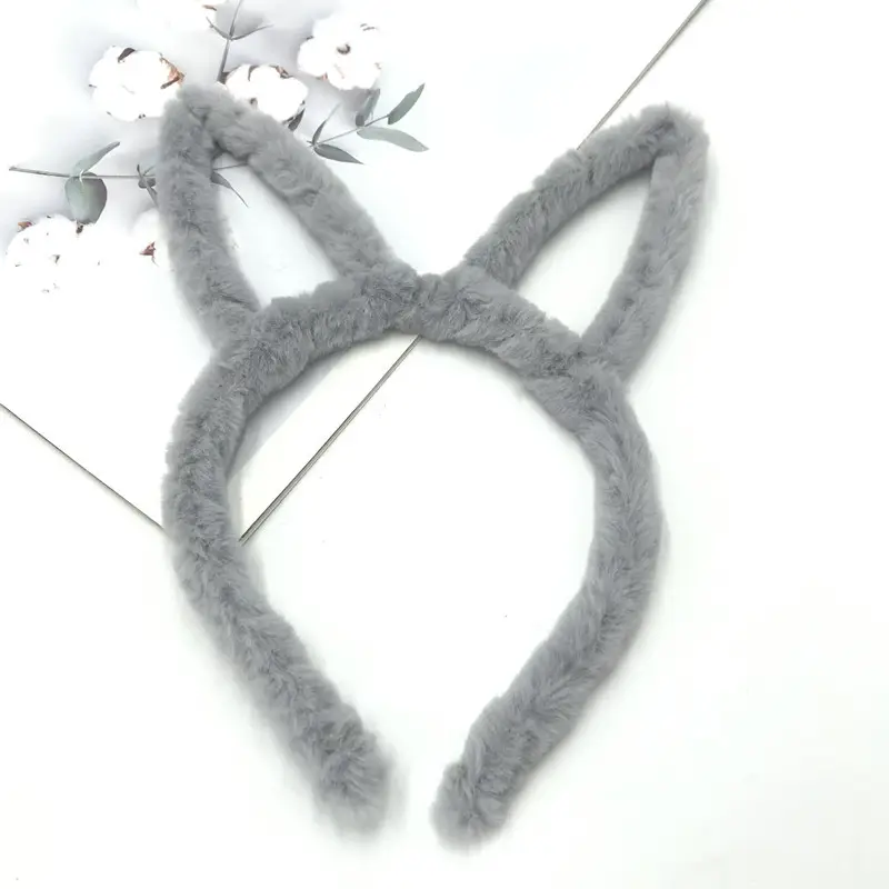Plush Cat Ear Headband for Women & Kids