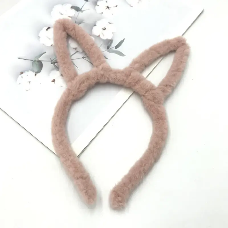 Plush Cat Ear Headband for Women & Kids