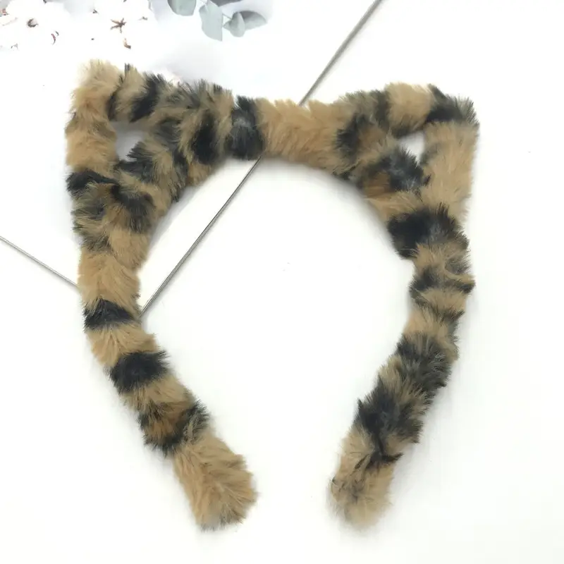 Plush Cat Ear Headband for Women & Kids