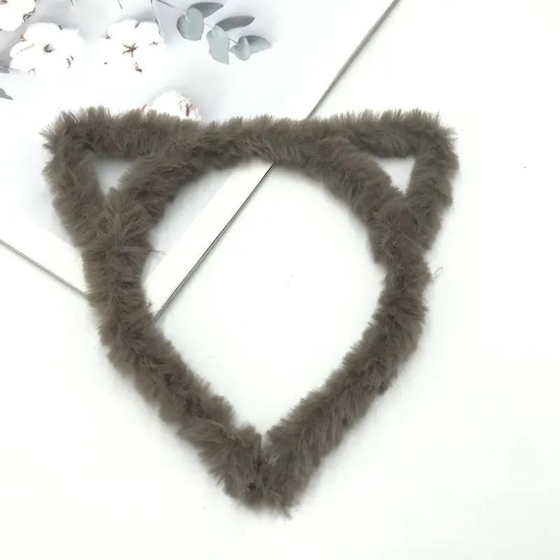 Plush Cat Ear Headband for Women & Kids