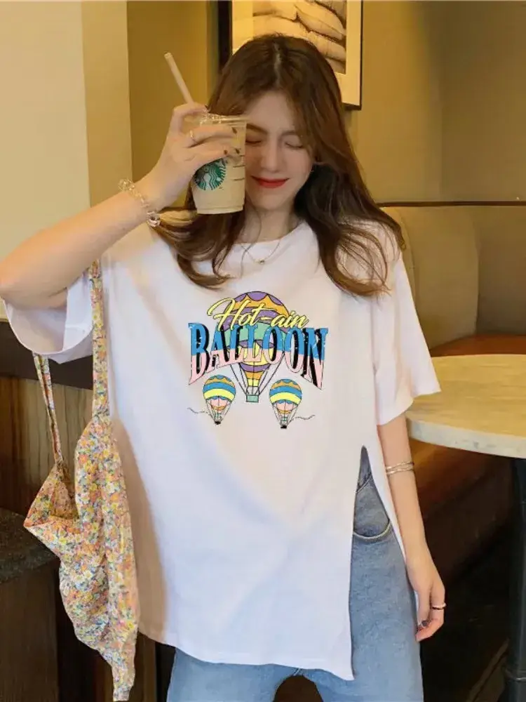 Japanese Style Women's Summer Loose T-Shirt White - Image 5