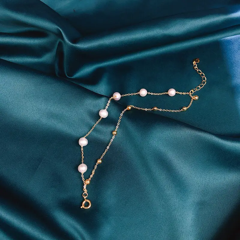 18K Gold-Filled Pearl Bracelet for Women - Image 4