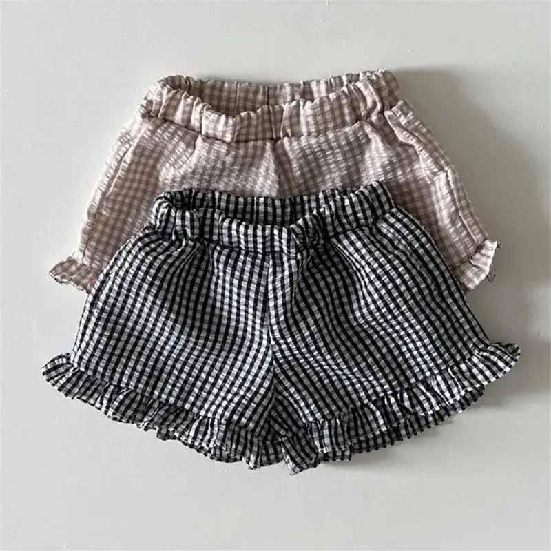 Baby Girl Plaid Sleeveless Vest Shorts Set