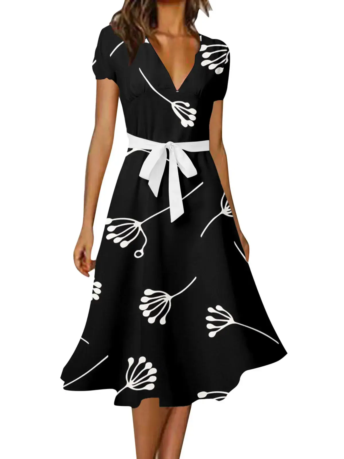 YC1067-Black Bottom Flowers