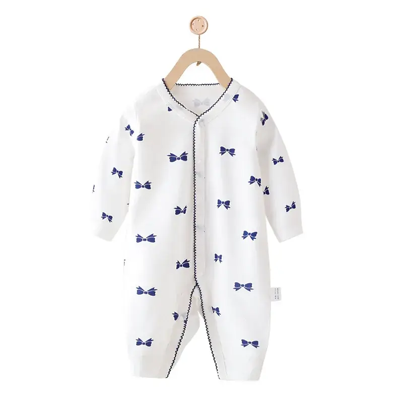 Baby Crawling Suit White Cotton Spring Autumn Base Layer - Image 14