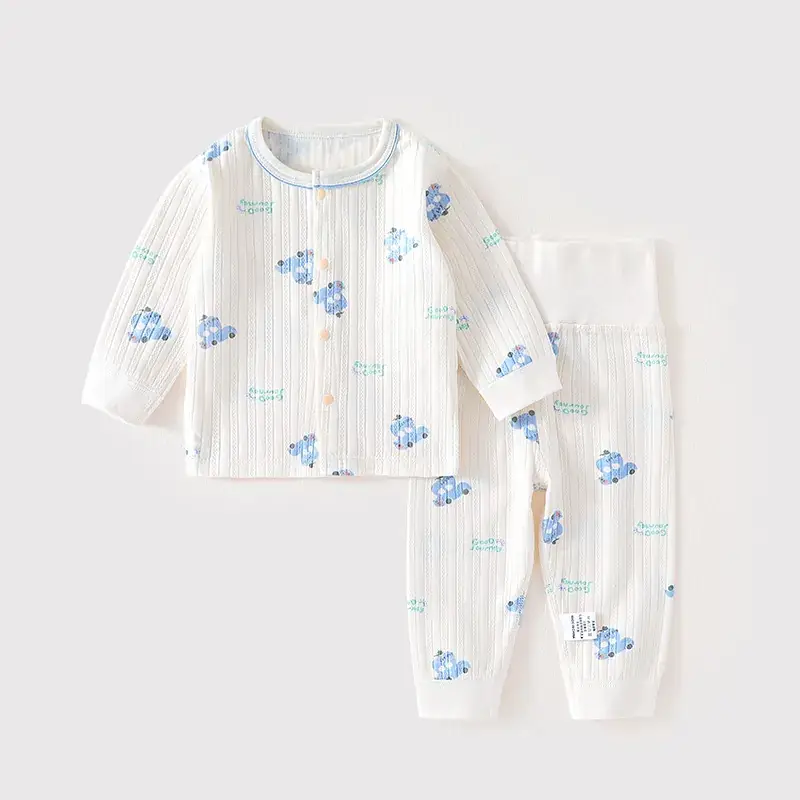Baby Crawling Suit White Cotton Spring Autumn Base Layer - Image 4