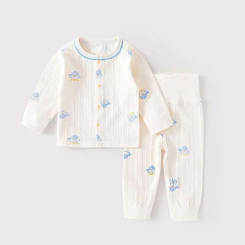 Baby Crawling Suit White Cotton Spring Autumn Base Layer - Image 6