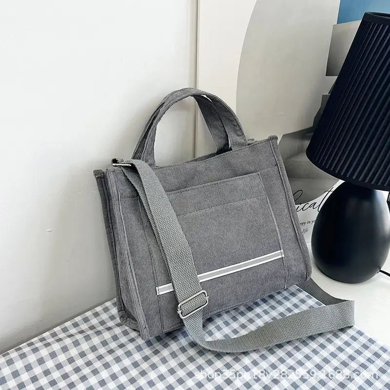 Women's Pink Corduroy Shoulder Bag 2024 - Image 8