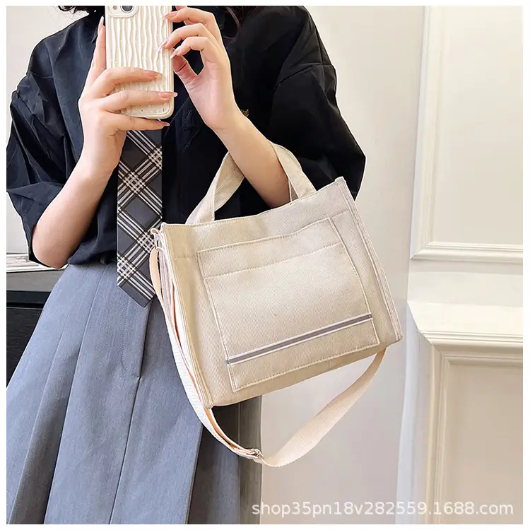 Women's Pink Corduroy Shoulder Bag 2024 — feature 12