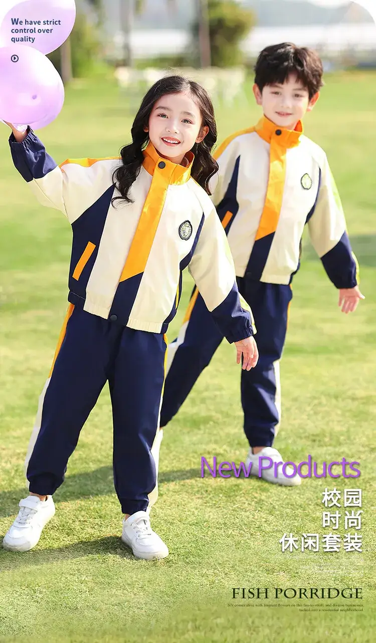 Kids Blue Polo T-Shirt & Skirt Set Spring Autumn School Uniform — feature 1