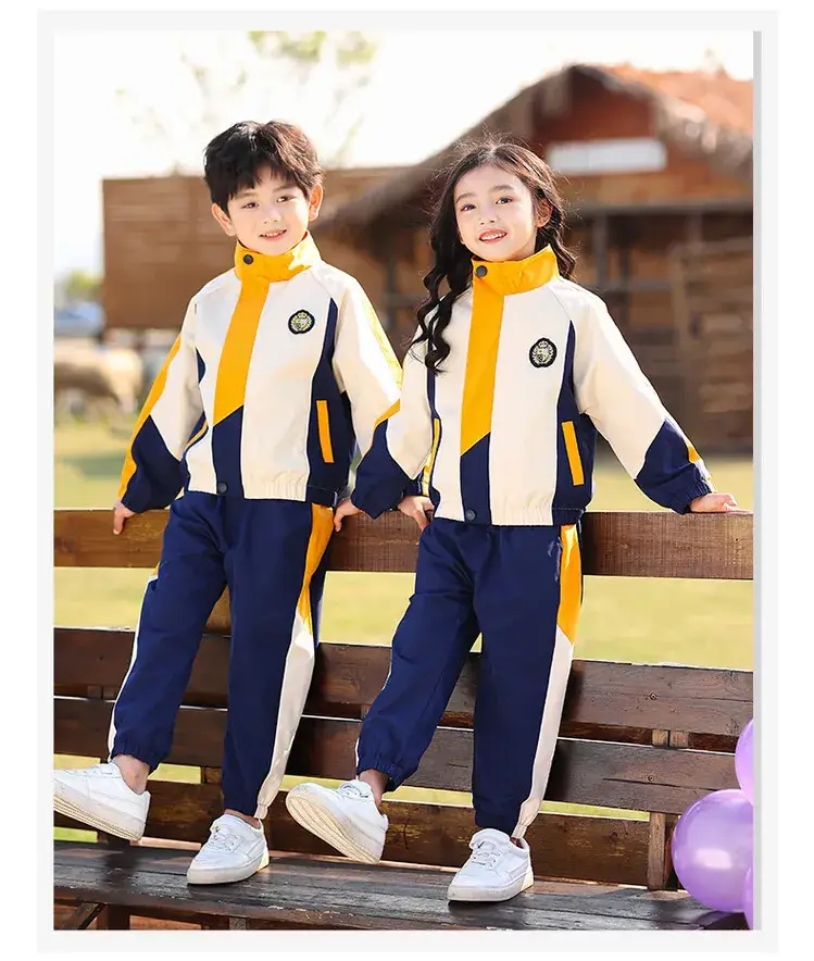 Kids Blue Polo T-Shirt & Skirt Set Spring Autumn School Uniform — feature 12