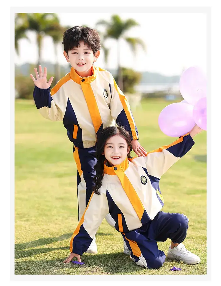 Kids Blue Polo T-Shirt & Skirt Set Spring Autumn School Uniform — feature 15