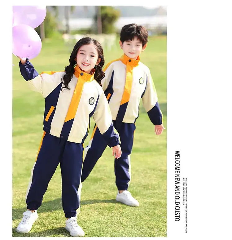 Kids Blue Polo T-Shirt & Skirt Set Spring Autumn School Uniform — feature 18