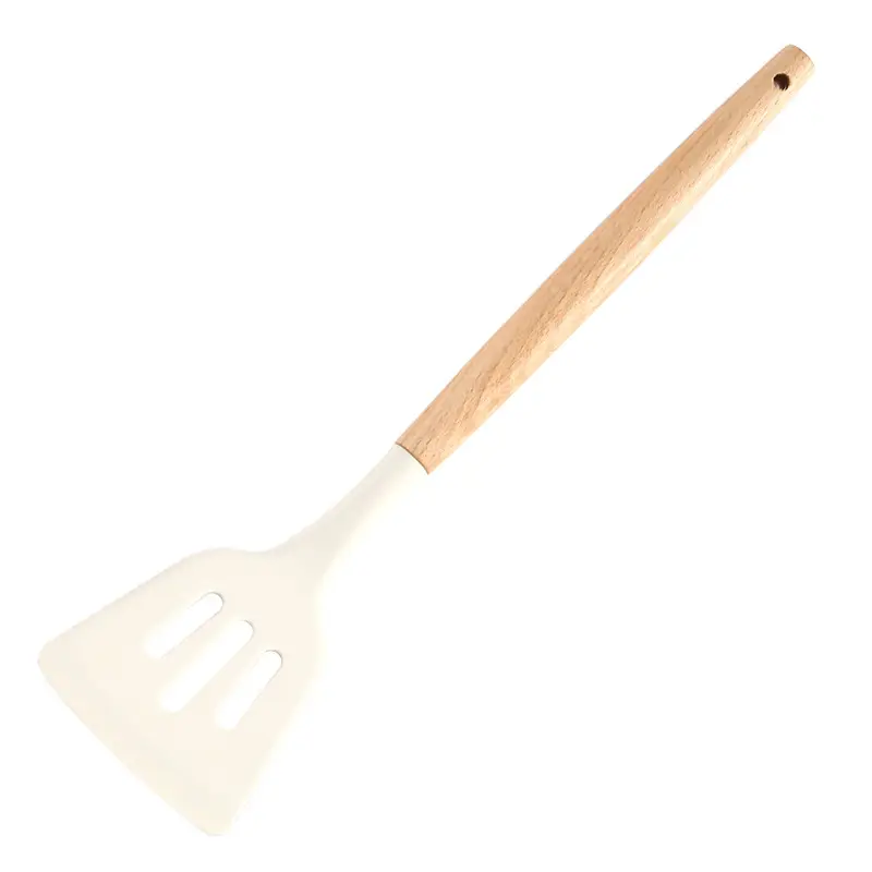 INS white wooden handle silicone spatula kitchenware 3 piece set silicone spatula suit kitchen soup spoon cooking kitchenware spatula