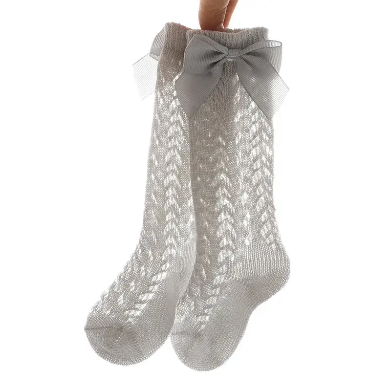 Baby Bow Dash Mesh Socks for Girls - Image 3