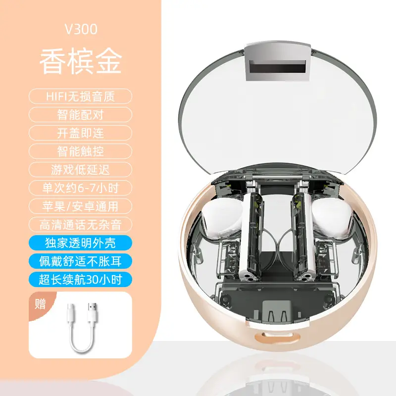 True Wireless Bluetooth 5.3 Headset with Transparent Design - Image 2
