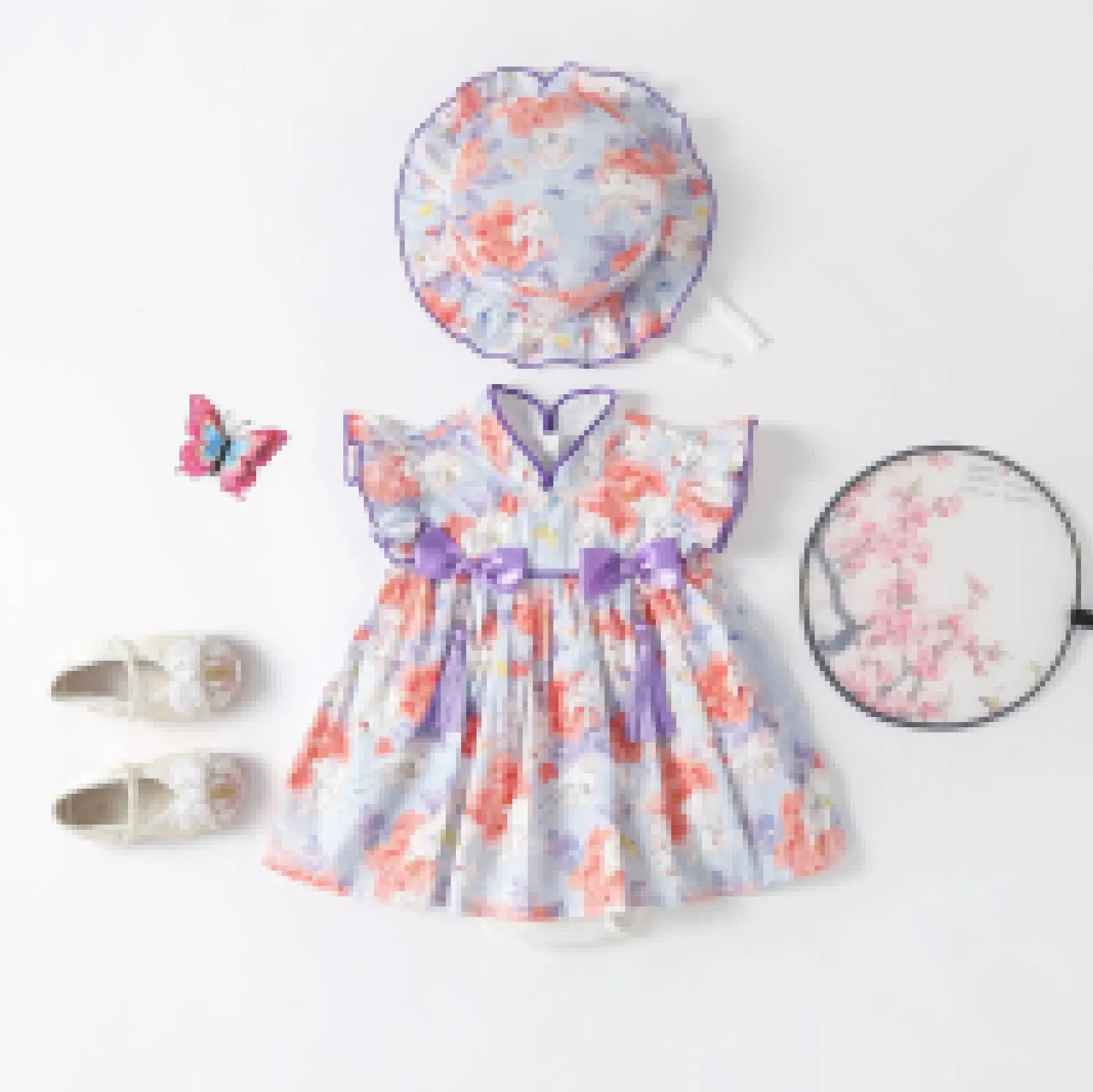 Baby Summer Dress Floral Butterfly Set - Image 3