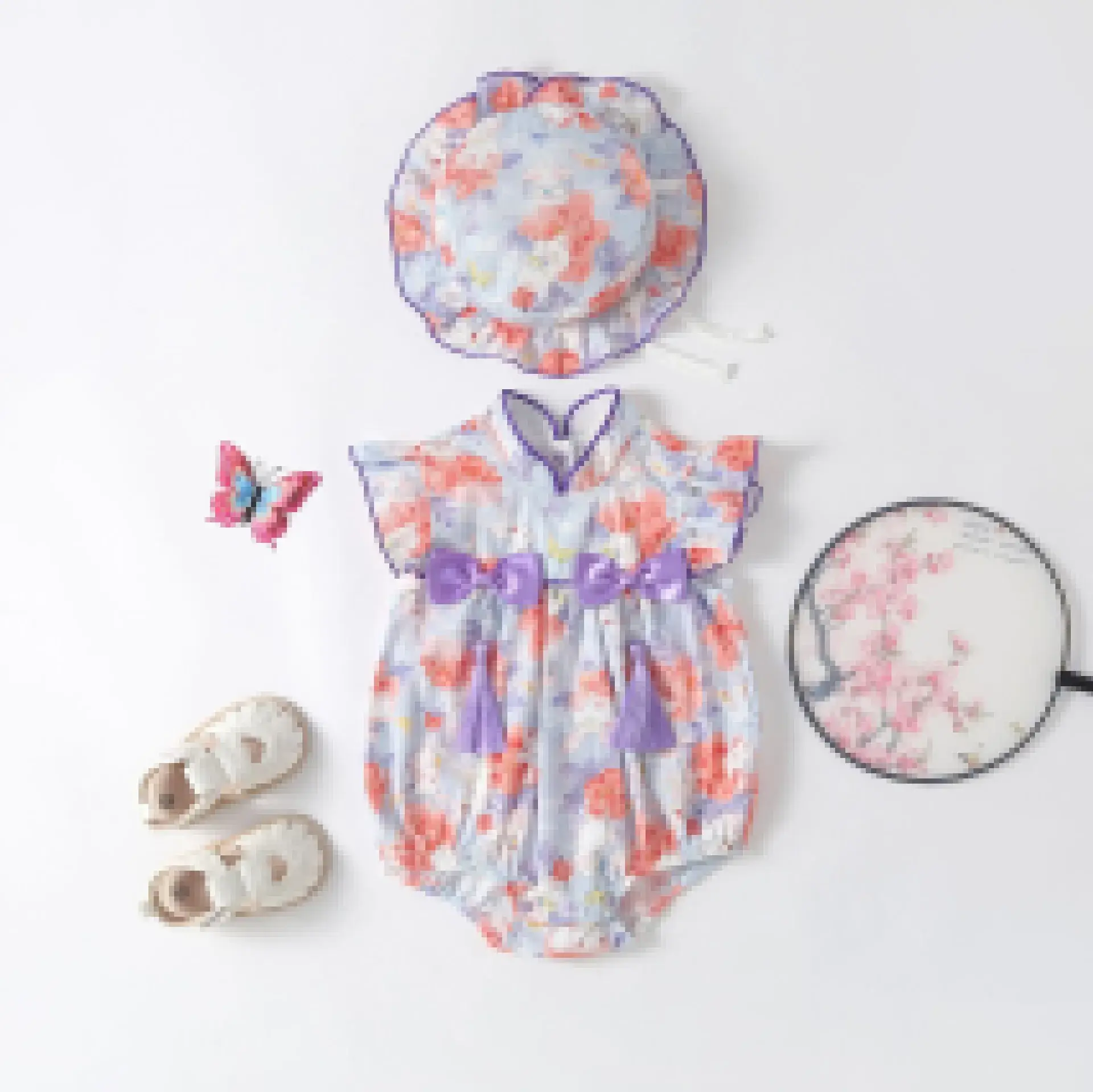 Baby Summer Dress Floral Butterfly Set - Image 4