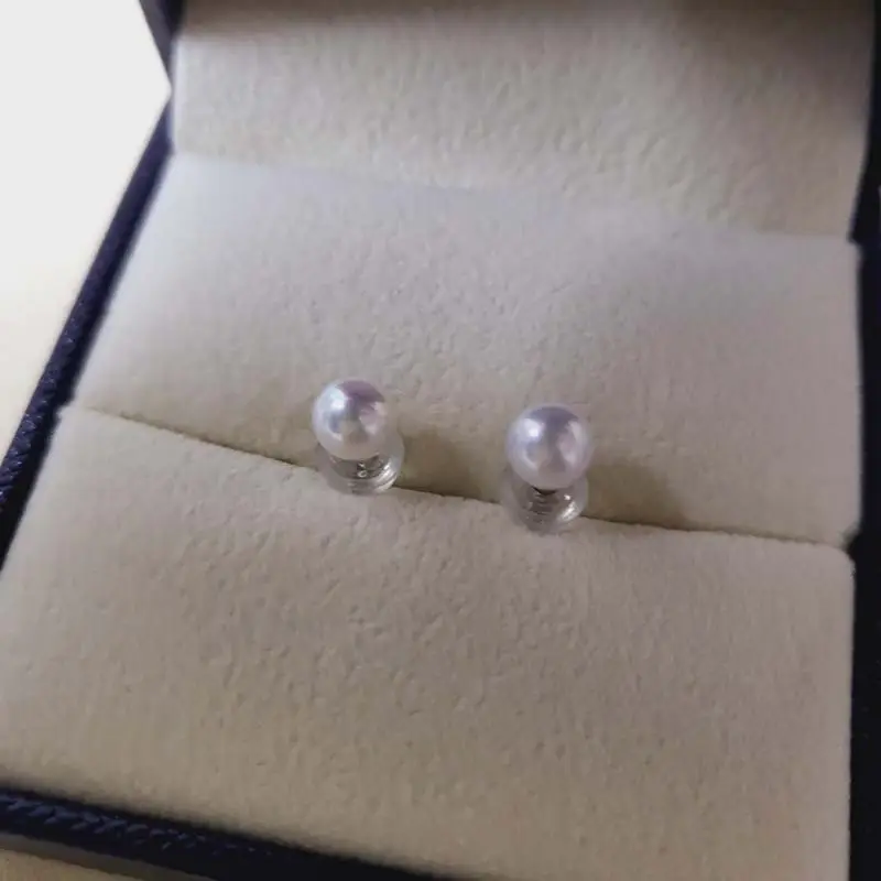 S925 Pearl Earrings for Women 3-6mm Bright Light - Image 2
