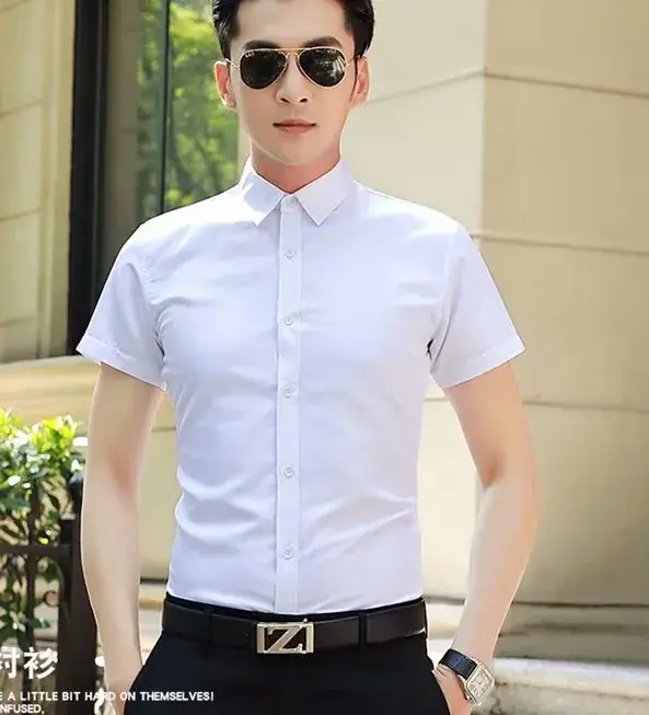 Men's Black White Plaid Long Sleeve Shirt Slim Fit Autumn - Image 23