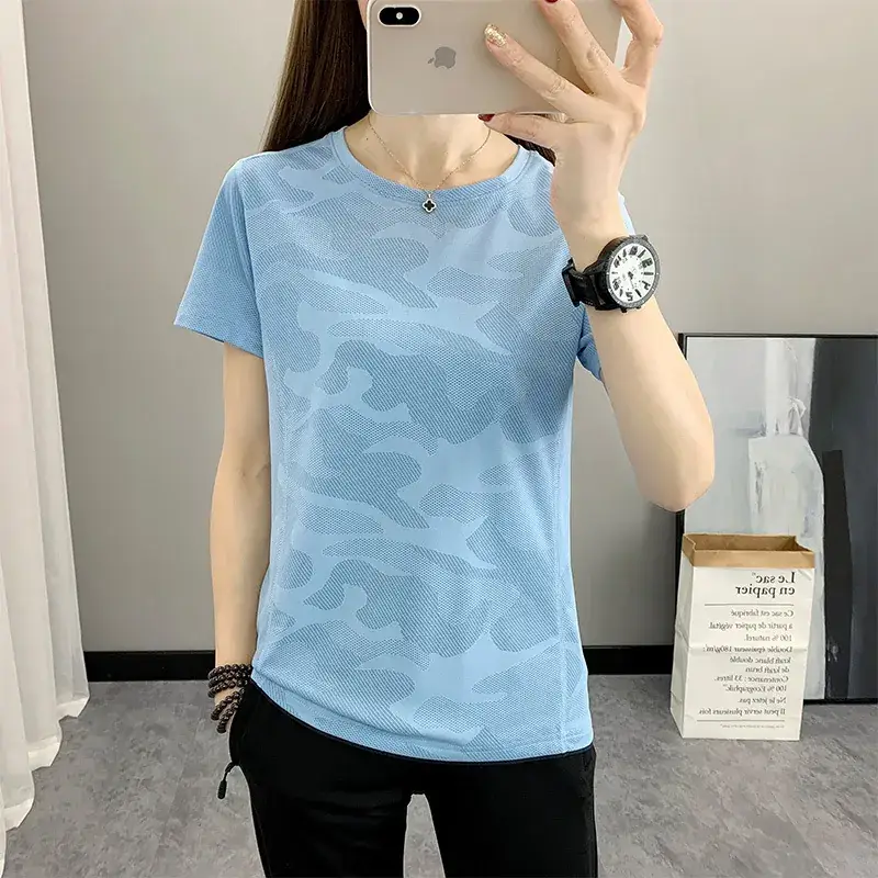 Women Camouflage Yoga T-Shirt Pink Group Buying - Image 8