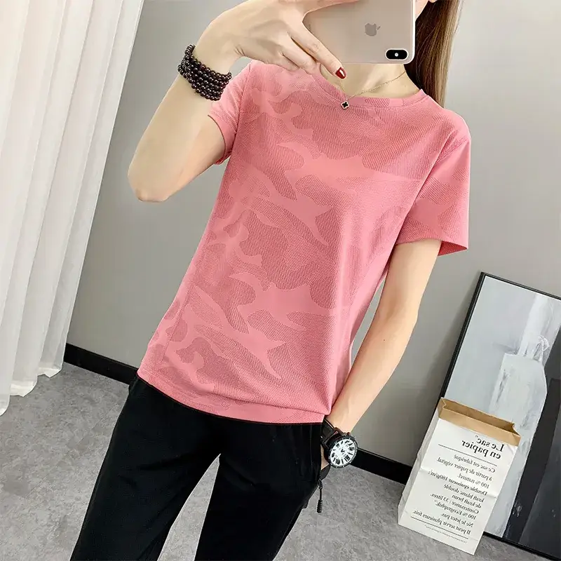 Women Camouflage Yoga T-Shirt Pink Group Buying - Image 10